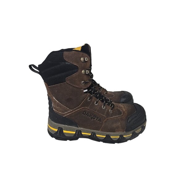 Dakota Men's 8'' 8550 Comp Toe Comp Plate Work Boots Brown Size 12M - Picture 2 of 7